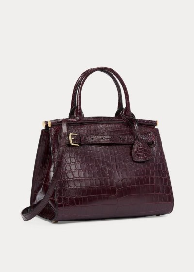 Bolsos De Mano Ralph Lauren Mujer Vino - Alligator Medium RL50 - BDQYR3072